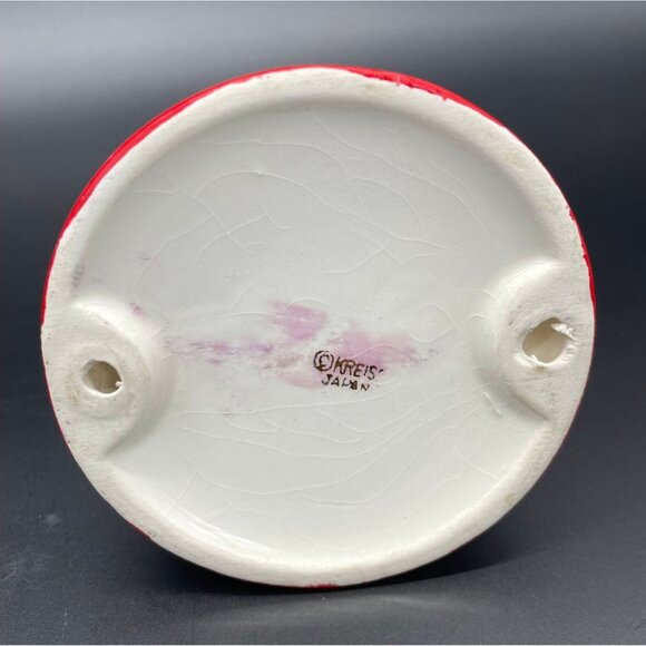 Vintage Kreiss Christmas Santa Mrs Claus Candlestick Holder Japan Ceramic - Picture 6 of 9